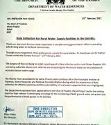 Ministry of Water thank you letter